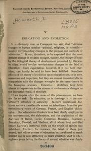 Cover of: Education and evolution.