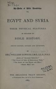 Cover of: Egypt and Syria by John William Dawson, John William Dawson