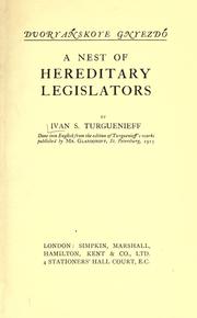 Cover of: A nest of hereditary legislators