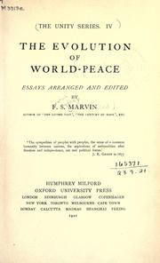 Cover of: The evolution of world-peace by Marvin, Francis Sydney