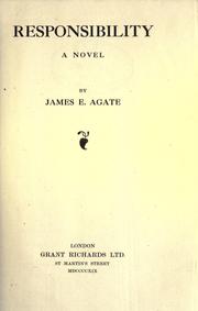 Cover of: Responsibility by James Agate