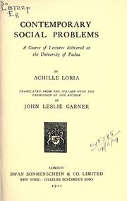 Cover of: Contemporary social problems by Achille Loria, Achille Loria