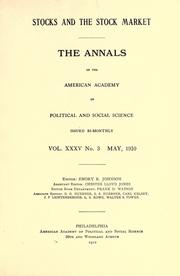 Cover of: Stocks and the stock market. by American Academy of Political and Social Science.