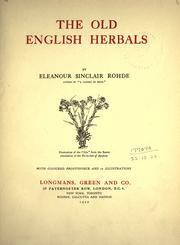 Cover of: The old English herbals by Eleanour Sinclair Rohde