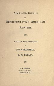 Cover of: Aims and ideals of representative American painters.