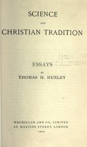 Cover of: Science and Christian tradition. by Thomas Henry Huxley