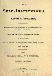 The self-instructor's manual of short-hand by Thomas M. Rogers