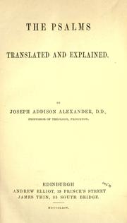 Cover of: The Psalms by Joseph Addison Alexander