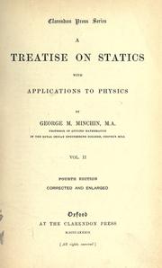 Cover of: A treatise on statics by George Minchin Minchin