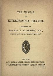 Cover of: The manual of intercessory prayer by Richard Meux Benson
