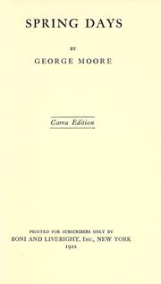 Cover of: Spring days. by George Moore