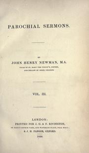 Cover of: Parochial sermons by John Henry Newman