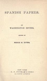Cover of: Spanish papers by Washington Irving