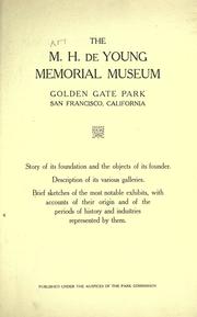 Cover of: The M. H. de Young Memorial Museum: Golden Gate Park, San Francisco, California