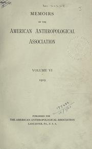 Cover of: Memoirs. by American Anthropological Association.