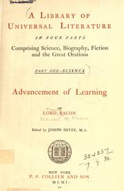 Cover of: The  advancement of learning, and The new Atlantis. by Francis Bacon