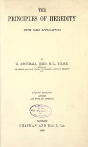 Cover of: The principles of heredity with some applications
