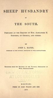 Cover of: Sheep husbandry in the South.