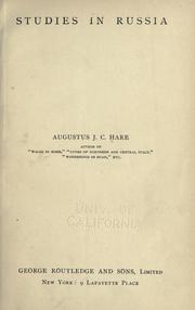 Cover of: Studies in Russia by Augustus J. C. Hare