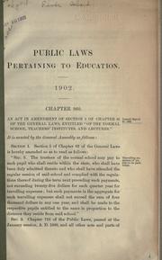 Cover of: Public laws pertaining to education, 1902.