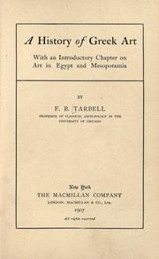 Cover of: The history of Greek art by F. B. Tarbell, F. B. Tarbell