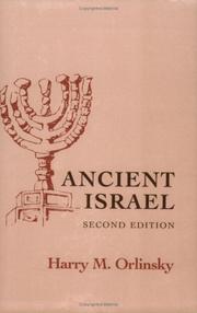 Ancient Israel (Development of Western Civilization Series) by Harry M. Orlinsky