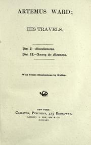 Cover of: Artemus Ward, his travels