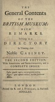 Cover of: The general contents of the British museum