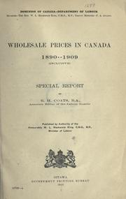 Cover of: Wholesale prices in Canada, 1890-1909 (inclusive): special report