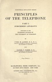 Cover of: Principles of the telephone