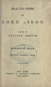 Cover of: Selected poems of Lord Byron by Lord Byron