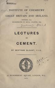 Cover of: Lectures on cement.