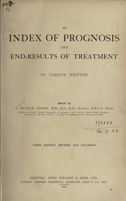 Cover of: An index of prognosis and end-results of treatment