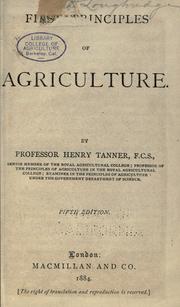 Cover of: First principles of agriculture.