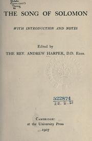 Cover of: The Song of Solomon by Harper, Andrew