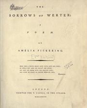 Cover of: The sorrows of Werter by Amelia Pickering