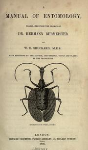 A Manual of entomology by Hermann Burmeister