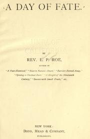 Cover of: A day of fate by by E.P. Roe