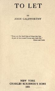 Cover of: To let. by John Galsworthy