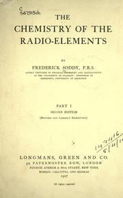 Cover of: The chemistry of the radio-elements.