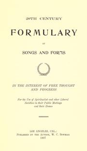 Cover of: Twentieth century formulary of songs and forms.