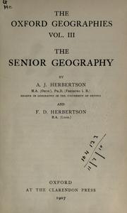 Cover of: senior geography.