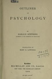 Cover of: Outlines of psychology.