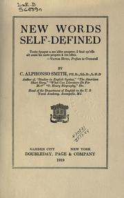 Cover of: New words self-defined ... by C. Alphonso Smith, C. Alphonso Smith