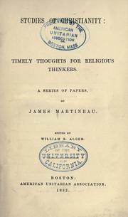 Cover of: Studies of Christianity by James Martineau