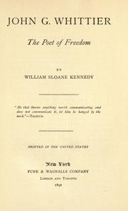 Cover of: John G. Whittier: the poet of freedom