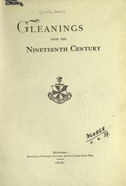 Gleanings from the nineteenth century by James Croil