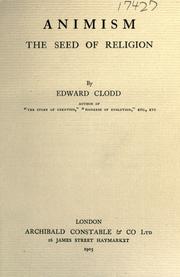 Cover of: Animism by Edward Clodd
