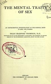 Cover of: The mental traits of sex by Helen Thompson Woolley