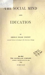 Cover of: social mind and education.